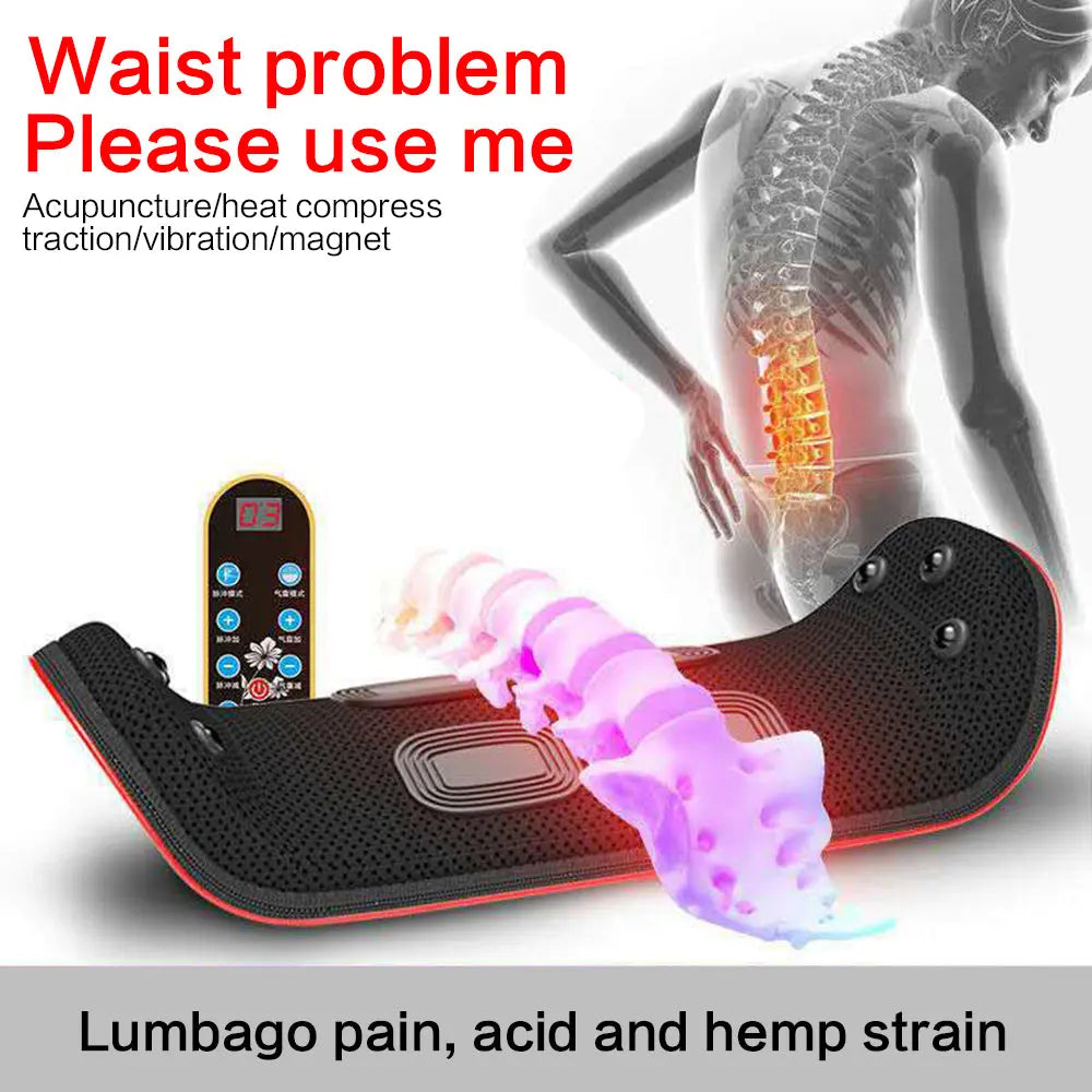 Relaxation Electric Lumbar Traction Device Waist Back Massager Vibration Massage Lumbar Spine Support Waist Relieve Fatigue Trendify Hubs