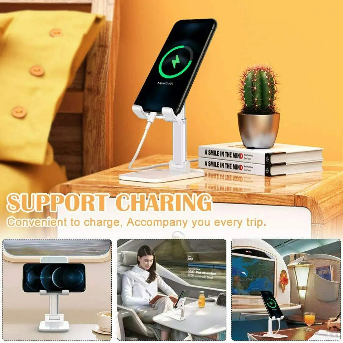 Cell Phone Stand Desktop Holder Tablet Stand Mount Mobile Phone Desktop Tablet Holder Table Cell Foldable Extend Support Desk Mobile Phone Holder Stand Trendify Hubs