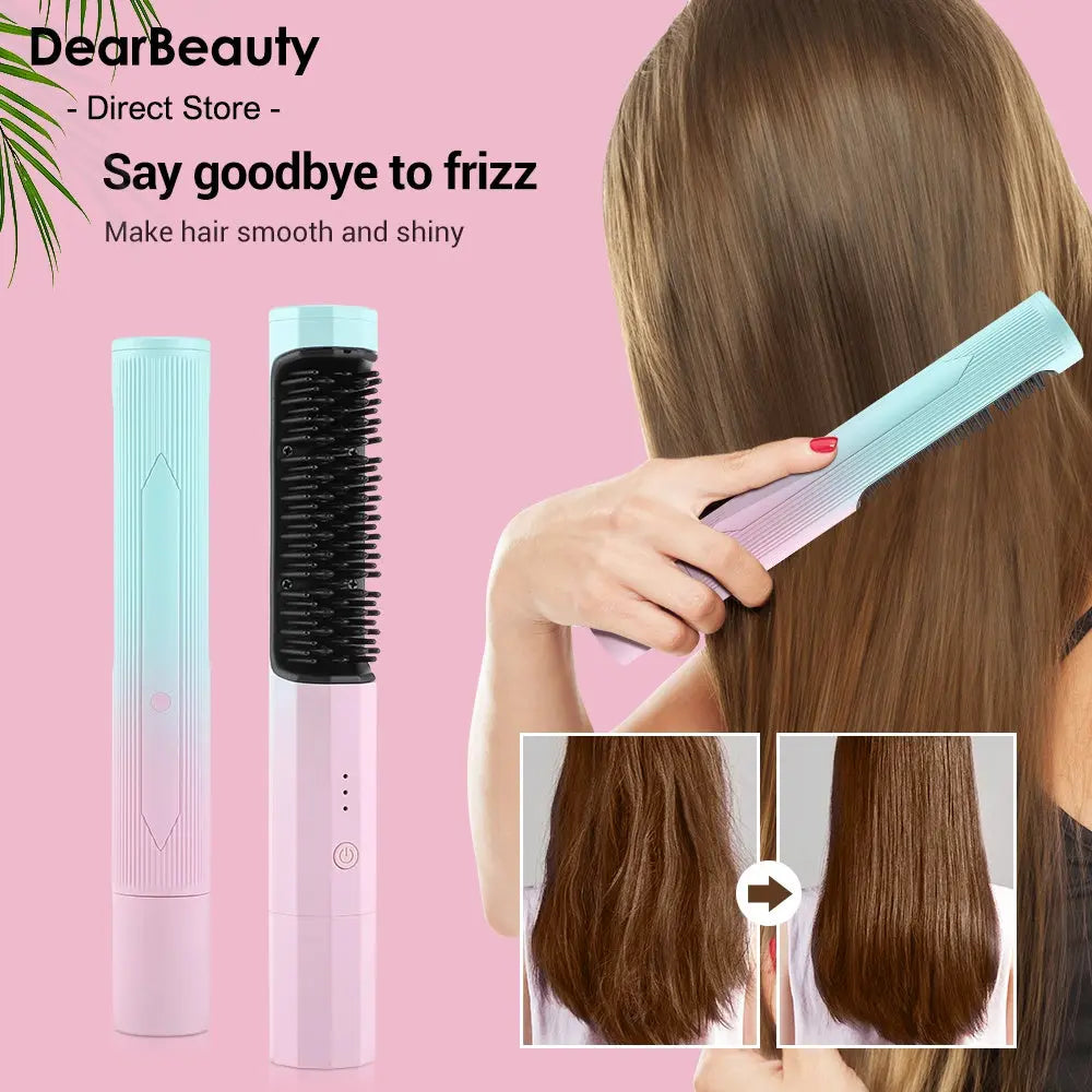 Wireless Straightener Curler Curling Straighten Dual-purpose Travel Portable USB Charging Trendify Hubs