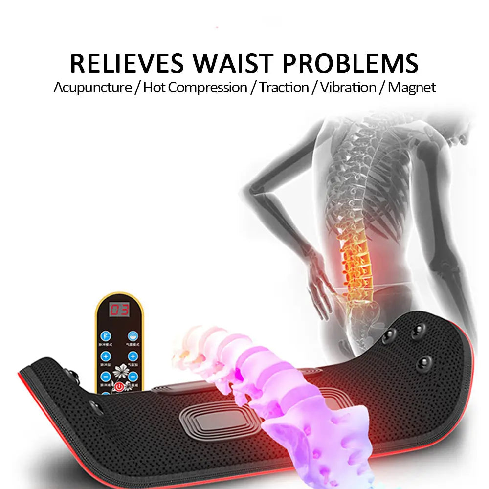 Relaxation Electric Lumbar Traction Device Waist Back Massager Vibration Massage Lumbar Spine Support Waist Relieve Fatigue Trendify Hubs