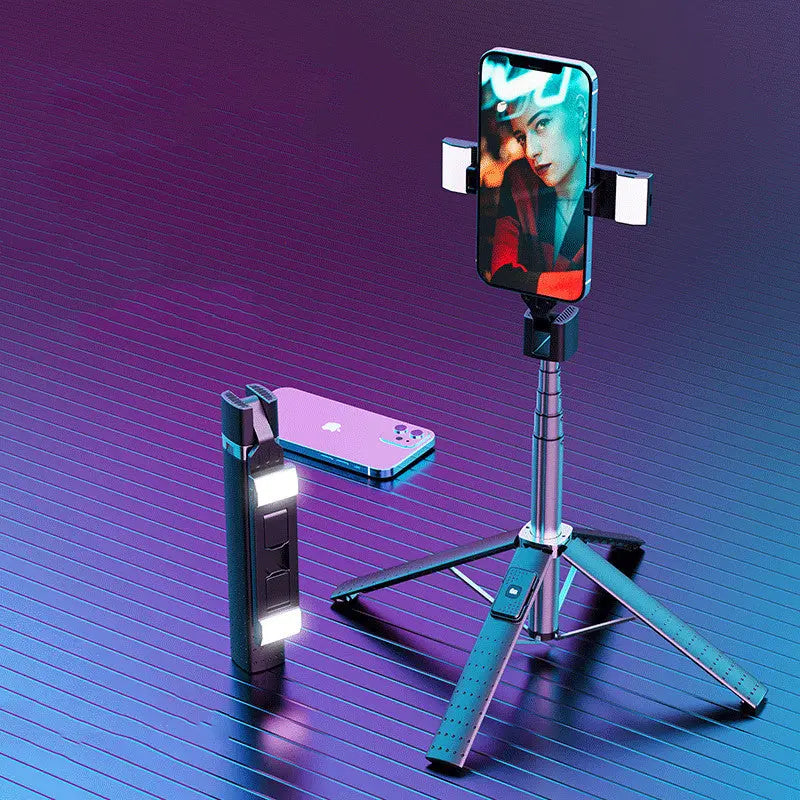 Quadrupod Double Fill Light Mobile Phone Bluetooth-compatible Selfie Stick Trendify Hubs