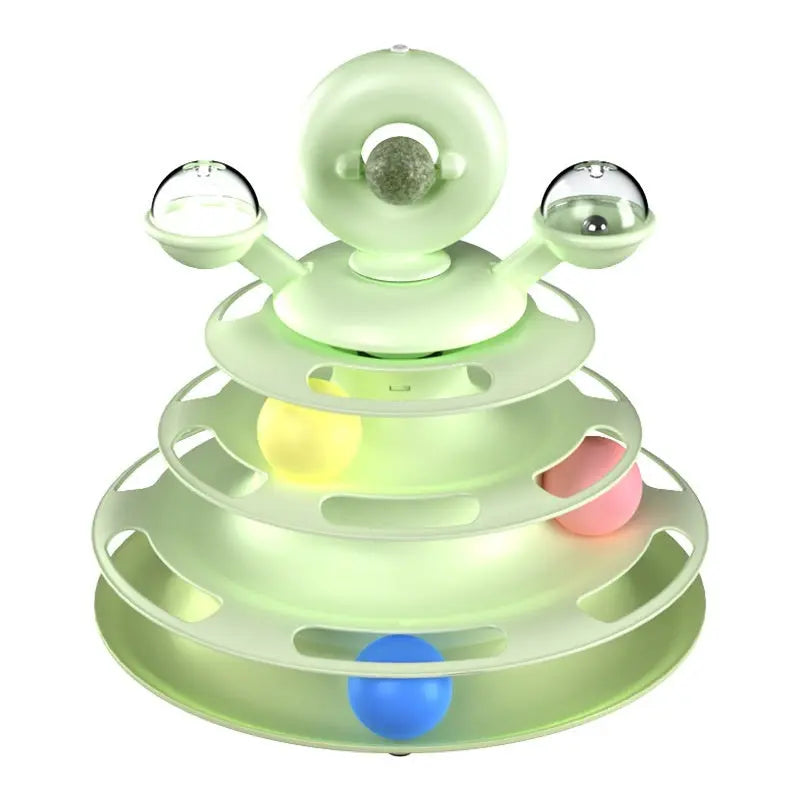 4 Levels Cat Toy Tower Turntable Roller Balls Toys Interactive Intelligence Pets Toys Training Track Puzzle Funny Games Accessories Pet Products Trendify Hubs