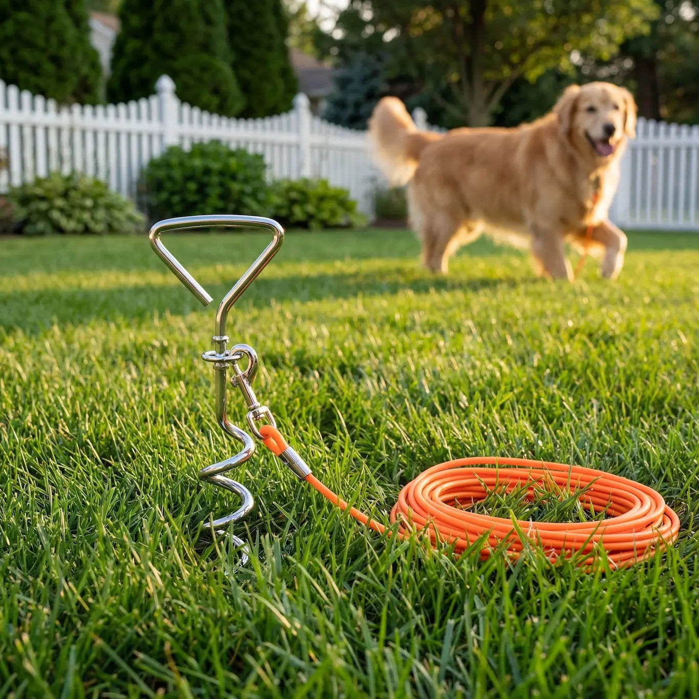 Ground Stake Fixed Dog Leash Allows Your Beloved Dog To Play More Freely Trendify Hubs