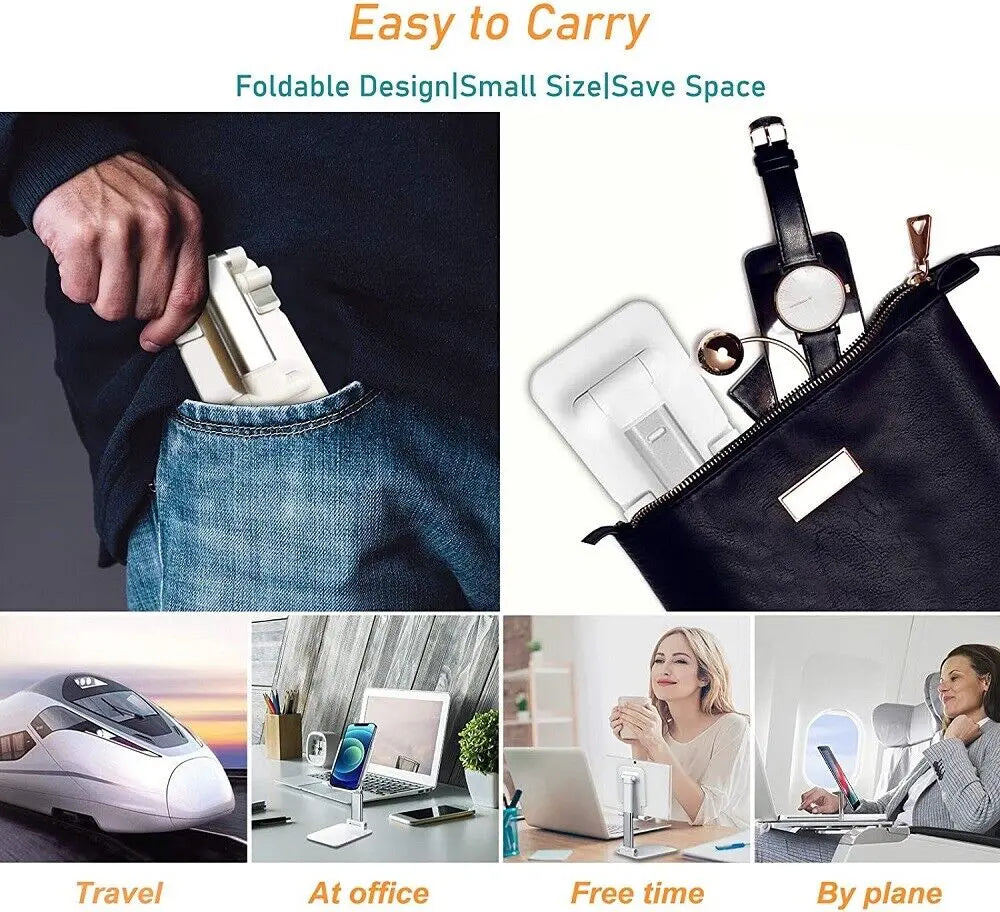 Cell Phone Stand Desktop Holder Tablet Stand Mount Mobile Phone Desktop Tablet Holder Table Cell Foldable Extend Support Desk Mobile Phone Holder Stand Trendify Hubs