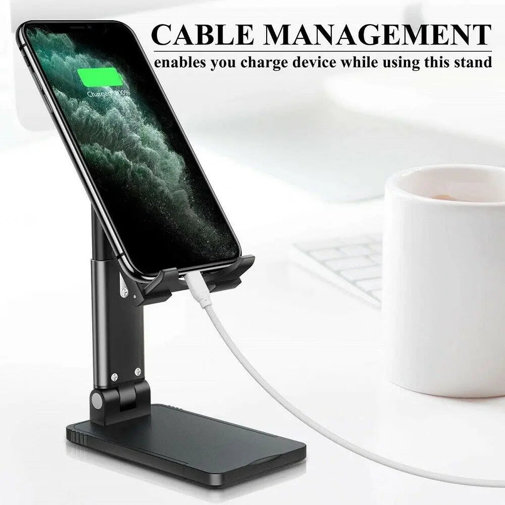 Cell Phone Stand Desktop Holder Tablet Stand Mount Mobile Phone Desktop Tablet Holder Table Cell Foldable Extend Support Desk Mobile Phone Holder Stand Trendify Hubs