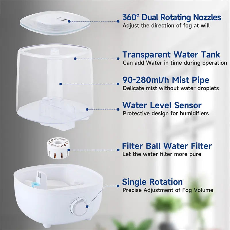 Low Water Level Protection Without Bisphenol A 4L Mechanical Humidifier Trendify Hubs