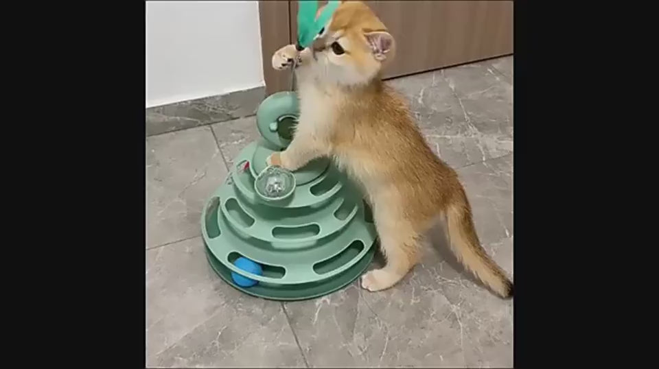 Cat Ball Toys, Levels Cat Toy Tower Turntable Roller Balls Toys Interactive Intelligence Pets Toys Training Track Puzzle Funny Games Accessories Pet Products Trendify Hubs