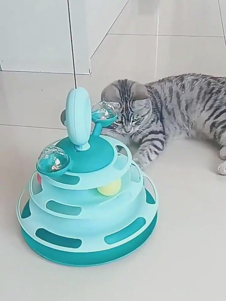 Cat Ball Toys, Levels Cat Toy Tower Turntable Roller Balls Toys Interactive Intelligence Pets Toys Training Track Puzzle Funny Games Accessories Pet Products Trendify Hubs
